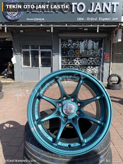 14 INC 4X100 RAYS CE28N ÖZEL TURKUAZ RENK ORJİNAL JAPON ÇELİK JANT TAKIMI